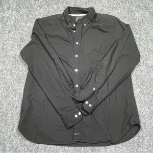 Hawkins’s McGill Black Casual 100% Cotton Black Button-Down Shirt